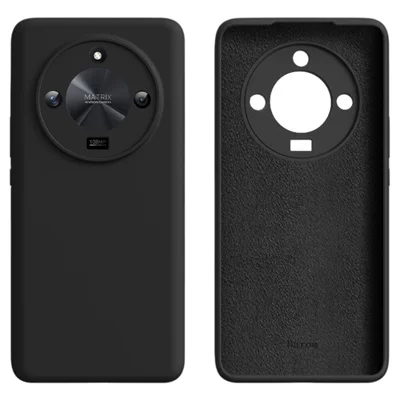 For Honor X50 5G Case Precise Cutouts Liquid Silicone + PC Shockproof Phone Cover - Black