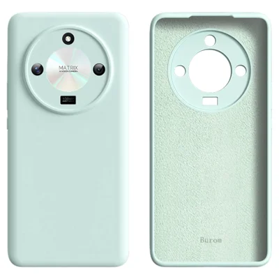 For Honor X50 5G Case Precise Cutouts Liquid Silicone + PC Shockproof Phone Cover - Light Green