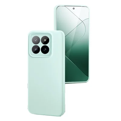 For Xiaomi 14 Pro Case Precise Cutouts Liquid Silicone + PC Shockproof Phone Cover - Light Green