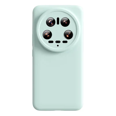 For Xiaomi 14 Ultra Case Precise Cutouts Liquid Silicone + PC Shockproof Phone Cover - Light Green