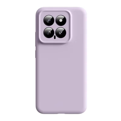 For Xiaomi 14 Case Precise Cutouts Liquid Silicone + PC Shockproof Phone Cover - Light Purple