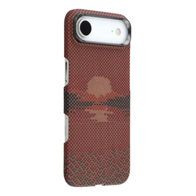 For iPhone Air Magnetic Case Precise Cutouts Aramid Fiber Phone Cover with Metal Lens Frame - Sun
