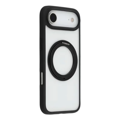 For iPhone Air Case Ring Holder Kickstand PC + TPU Phone Cover - Black