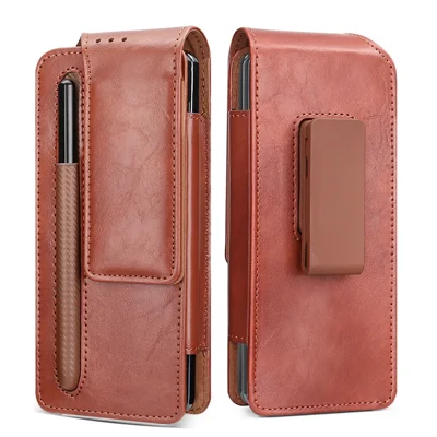 For Samsung Galaxy Z Fold7 5G / Fold6 5G / Fold5 5G Phone Pouch Retro Vintage Style Universal Flip Phone Protective Case - Brown