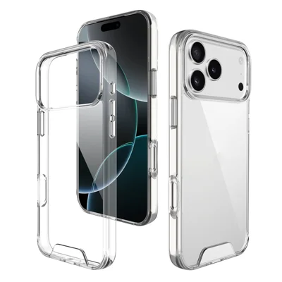For iPhone 17 Pro Case TPU Frame Clear PC Back Phone Cover