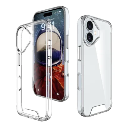 For iPhone 17 Case TPU Frame Clear PC Back Phone Cover
