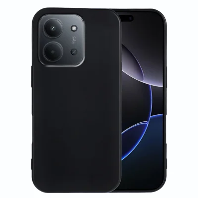 For Xiaomi Redmi 15C 4G (EU) (173mm) / 15C 5G (EU) (173mm) / Poco C85 4G (173mm) TPU Case Soft Matte Anti-fingerprint Phone Back Cover - Black