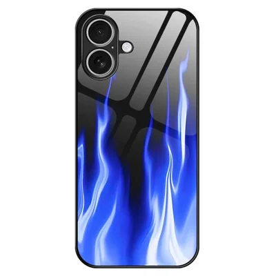 For iPhone 17 Case Anti Drop TPU PC Tempered Glass Pattern Printing Phone Back Cover - B0193