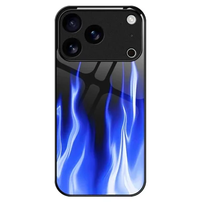 For iPhone 17 Pro Case Anti Drop TPU PC Tempered Glass Pattern Printing Phone Back Cover - B0193