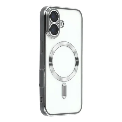 Hoesje voor iPhone 17 Compatibel met MagSafe, Gegalvaniseerd TPU Hoesje met Lensfolie - Grijs