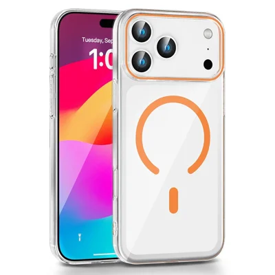 Bulk Purchasing For iPhone 17 Pro Clear Case PC Phone Cover Compatible with MagSafe - Orange