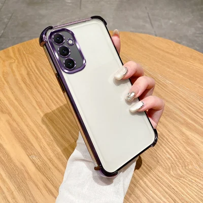 Samsung Galaxy S25+ hoesje met verstevigde hoeken, transparant TPU achterkant - Paars
