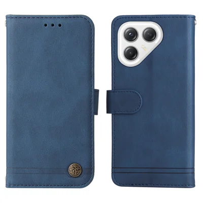 For TECNO Pova 7 Ultra 5G Leather Wallet Cases Skin Touch Phone Cover Stand with Strap - Blue