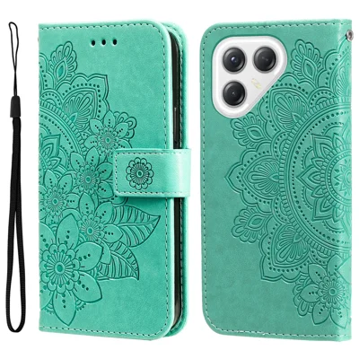 For TECNO Pova 7 Ultra 5G Case Floral Pattern PU Leather Wallet Stand Phone Cover - Green