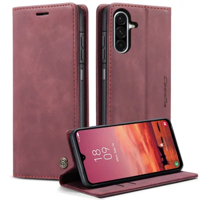 CASEME For Samsung Galaxy A18 5G / A18 4G / A17 5G / A17 4G Wallet Case  013 Series PU Leather Phone Cover Stand - Red
