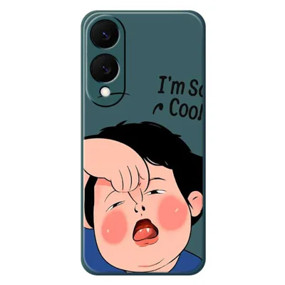 For Samsung Galaxy S25 Edge Case Make Faces Kid Pattern Printing Straight Edge TPU Phone Back Cover - Green