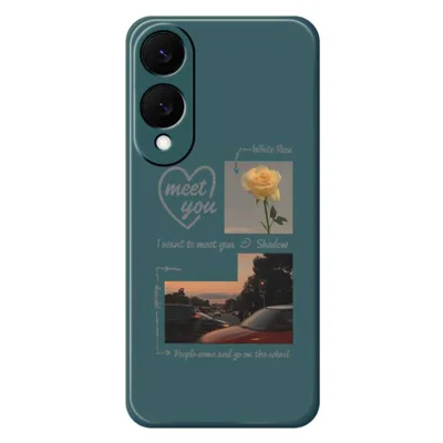 For Samsung Galaxy S25 Edge Case Meet You Photo Pattern Printing Straight Edge TPU Phone Back Cover - Green