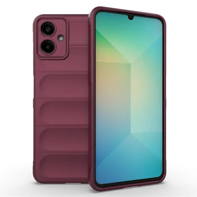 AMORUS For Samsung Galaxy A06 4G Case Shockproof Soft TPU Rugged Phone Back Cover - Wine Red