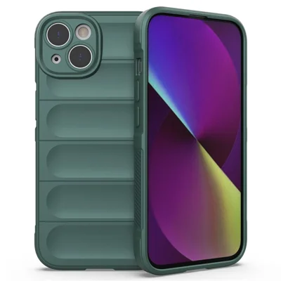 AMORUS For iPhone 15 Case Shockproof Soft TPU Rugged Phone Back Cover - Green