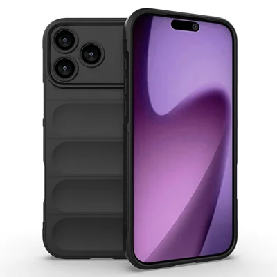 AMORUS For iPhone 18 Pro Max / 17 Pro Max Case Shockproof Soft TPU Rugged Phone Back Cover - Black