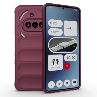 AMORUS For Nothing Phone (3a) Case Shockproof Soft TPU Rugged Phone Back Cover - Wine Red