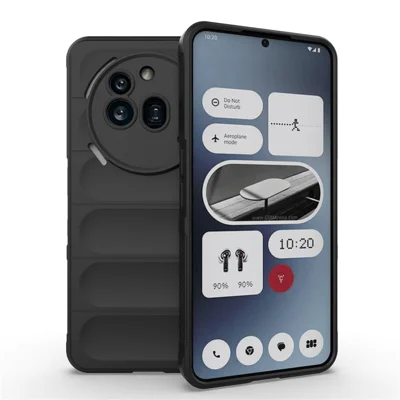 AMORUS For Nothing Phone (3a) Pro Case Shockproof Soft TPU Rugged Phone Back Cover - Black