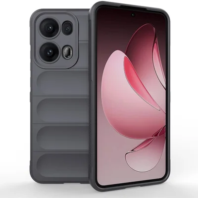 AMORUS For Oppo Reno13 Pro 5G Case Shockproof Soft TPU Rugged Phone Back Cover - Dark Grey