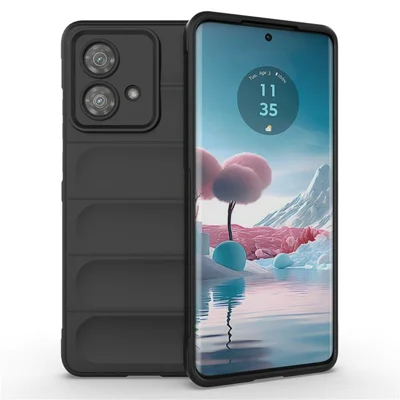 AMORUS For Motorola Edge 40 Neo 5G Case Shockproof Soft TPU Rugged Phone Back Cover - Black
