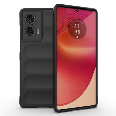 AMORUS For Motorola Edge 50 Fusion 5G Case Shockproof Soft TPU Rugged Phone Back Cover - Black