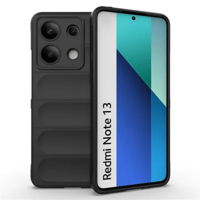 AMORUS For Xiaomi Redmi Note 13 4G Case Shockproof Soft TPU Rugged Phone Back Cover - Black