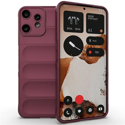 AMORUS For Nothing CMF Phone 2 Pro Case Shockproof Soft TPU Rugged Phone Back Cover - Wine Red