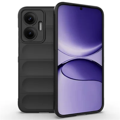 AMORUS For Xiaomi Redmi Turbo 4 Pro 5G  /  Poco F7 5G Case Shockproof Soft TPU Rugged Phone Back Cover - Black