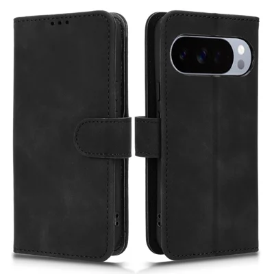 For Google Pixel 10 Pro XL Leather Case Skin Feel Anti Drop Wallet Flip Phone Cover - Black