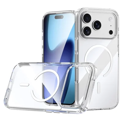 SULADA For iPhone 18 Pro / 17 Pro Case Compatible with MagSafe TPU + PC Crystal Clear Phone Cover