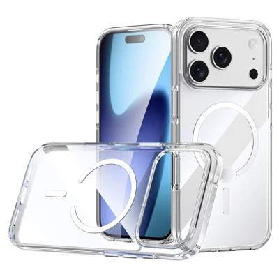 SULADA för iPhone 17 Pro Max skal kompatibelt med MagSafe TPU + PC kristallklar mobilskal