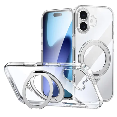 SULADA For iPhone 17 Magnetic Case with Kickstand TPU + PC Clear Phone Cover