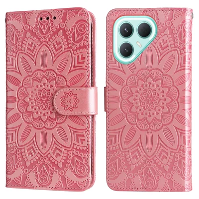 For TECNO Pova 7 Pro 5G Case Sunflower Imprint Leather Wallet Phone Cover - Pink