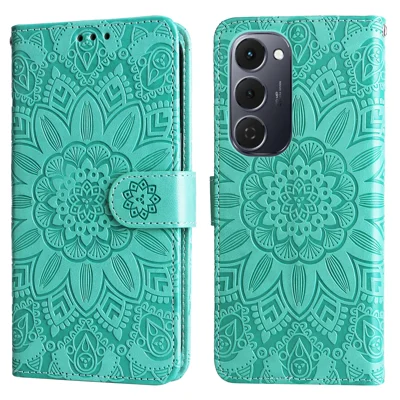 For TECNO Spark 40 Pro+ 4G Case Sunflower Imprint Leather Wallet Phone Cover - Green
