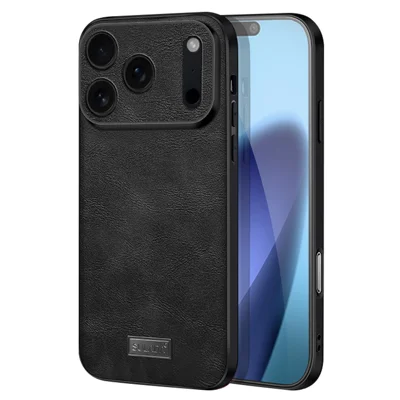 SULADA For iPhone 17 Pro Case PU Leather + TPU + PC Back Phone Cover - Black