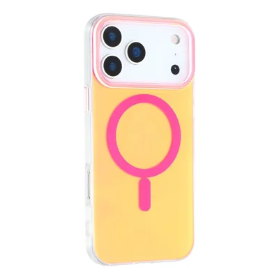For iPhone 18 Pro Max / 17 Pro Max Case Compatible with MagSafe TPU + PC Iridescent Aesthetic Phone Cover - Rose