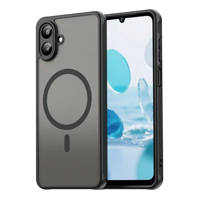 For Samsung Galaxy A08 5G / A08 4G / A07 5G / A07 4G Magnetic Case Anti Drop PC + TPU Phone Cover - Black