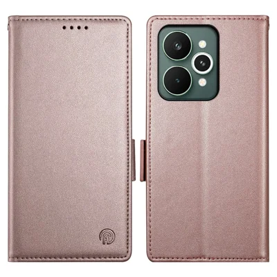 For Realme 15 5G / 15 Pro 5G Stand Case PU Leather Wallet Phone Cover - Rose Gold