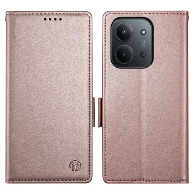 Stand Case for Xiaomi Redmi 15C 5G (EU) (173mm) / 15C 4G (EU) (173mm) PU Leather Wallet Phone Cover - Rose Gold