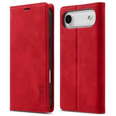 LC.IMEEKE For iPhone Air Case Wallet Microfiber Leather Phone Cover - Red