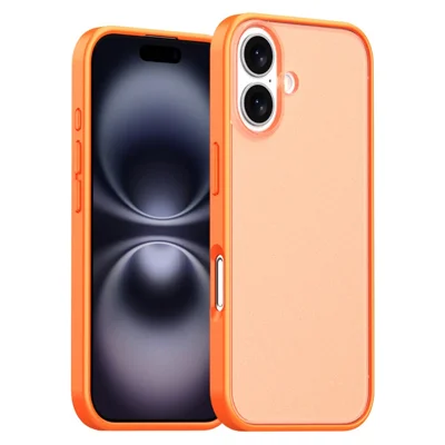 For iPhone 16 Plus hoesje met softtouch matte afwerking van PC + TPU - Oranje