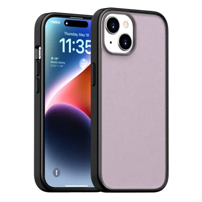 For iPhone 15 Case Skin Feel Frosted PC + TPU Protective Phone Cover - Purple