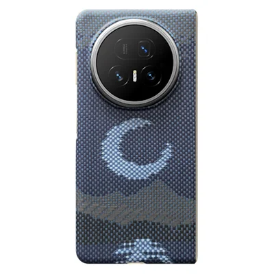Obudowa magnetyczna do Honor Magic V5 5G z dużym wycięciem na aparat, pokrywa telefonu z włókna aramidowego z metalową ramką obiektywu – Księżyc