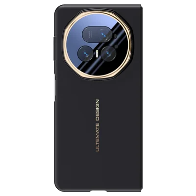 Voor Honor Magic V5 5G Magnetische Hoes Lens Standvoet Huidgevoelig PC Telefoonhoes - Zwart