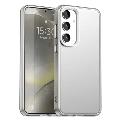 For Samsung Galaxy S25 FE Case PC + TPU + PET Matte Anti-Drop Phone Back Cover - White