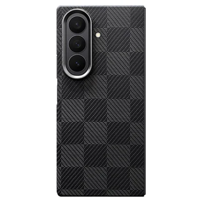 For Samsung Galaxy Z Fold7 5G Case Square Grid Texture Aramid Fiber Magnetic Phone Cover